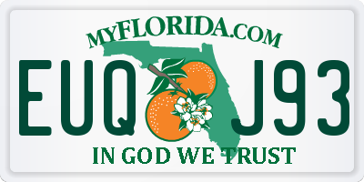 FL license plate EUQJ93