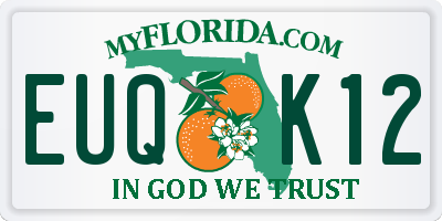 FL license plate EUQK12