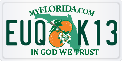 FL license plate EUQK13