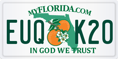 FL license plate EUQK20