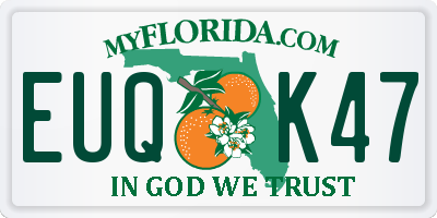 FL license plate EUQK47