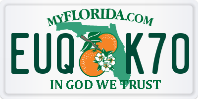 FL license plate EUQK70