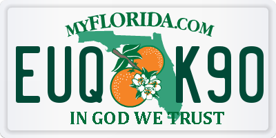FL license plate EUQK90