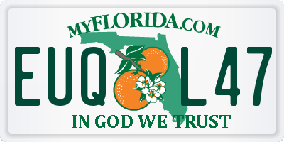 FL license plate EUQL47