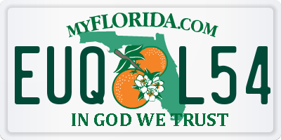 FL license plate EUQL54