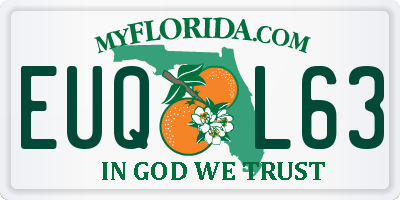 FL license plate EUQL63