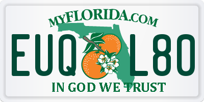 FL license plate EUQL80