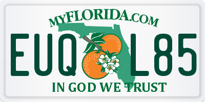 FL license plate EUQL85