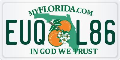 FL license plate EUQL86