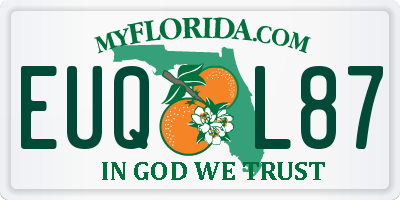 FL license plate EUQL87