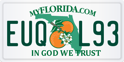 FL license plate EUQL93