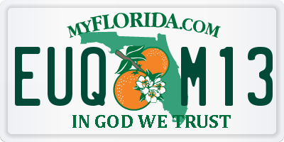 FL license plate EUQM13