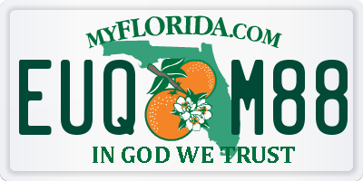 FL license plate EUQM88