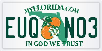 FL license plate EUQN03