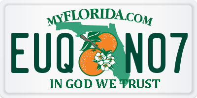 FL license plate EUQN07