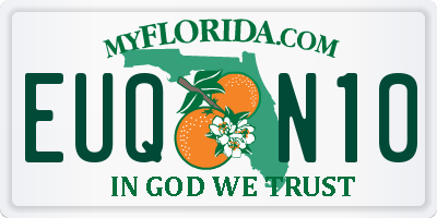 FL license plate EUQN10