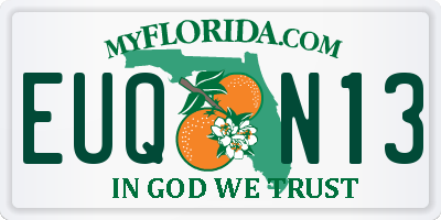 FL license plate EUQN13