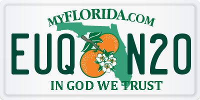 FL license plate EUQN20