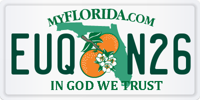 FL license plate EUQN26
