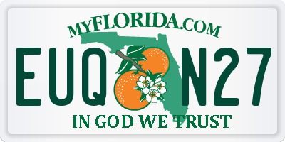 FL license plate EUQN27