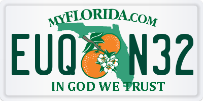 FL license plate EUQN32
