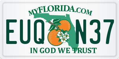 FL license plate EUQN37