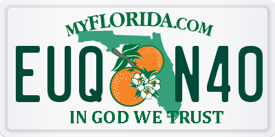 FL license plate EUQN40