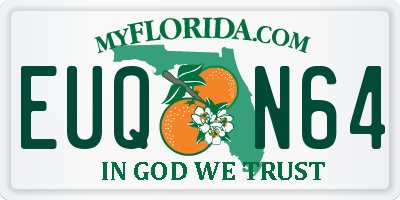 FL license plate EUQN64