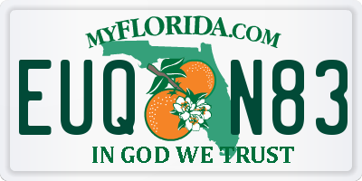 FL license plate EUQN83