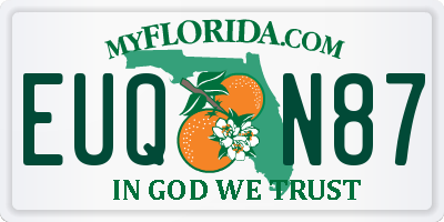 FL license plate EUQN87