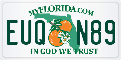 FL license plate EUQN89