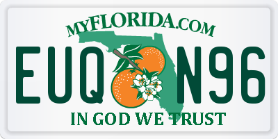 FL license plate EUQN96