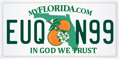 FL license plate EUQN99