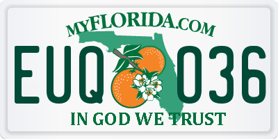 FL license plate EUQO36