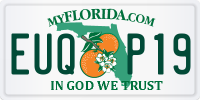 FL license plate EUQP19