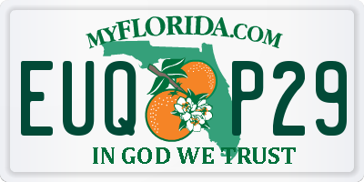 FL license plate EUQP29