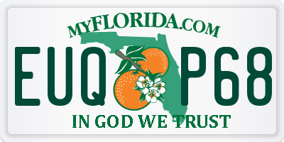 FL license plate EUQP68
