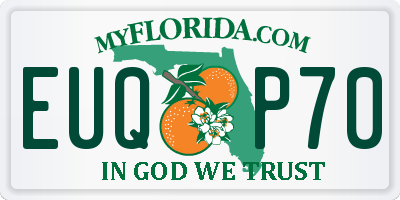 FL license plate EUQP70