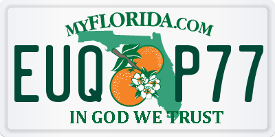 FL license plate EUQP77