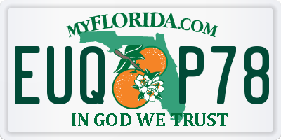 FL license plate EUQP78