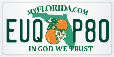 FL license plate EUQP80