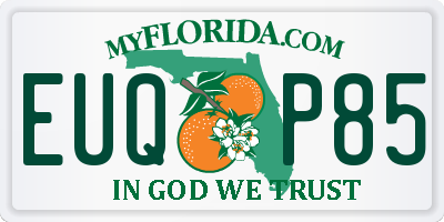 FL license plate EUQP85