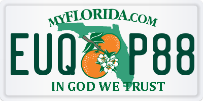 FL license plate EUQP88