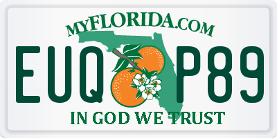 FL license plate EUQP89