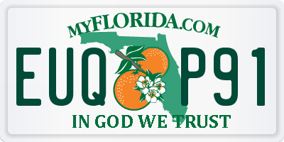 FL license plate EUQP91