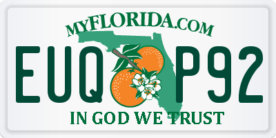 FL license plate EUQP92
