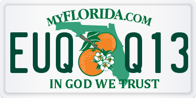 FL license plate EUQQ13