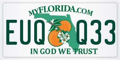 FL license plate EUQQ33