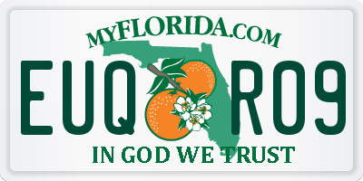 FL license plate EUQR09