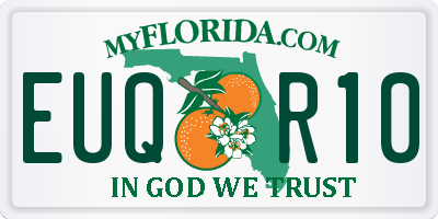 FL license plate EUQR10